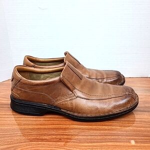 Clarks Collection Men's Escalade Step Brown Distressed Leather Loafer Sz 11M